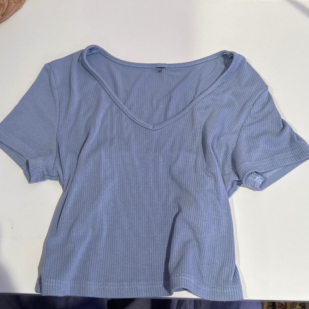 Blue crop top